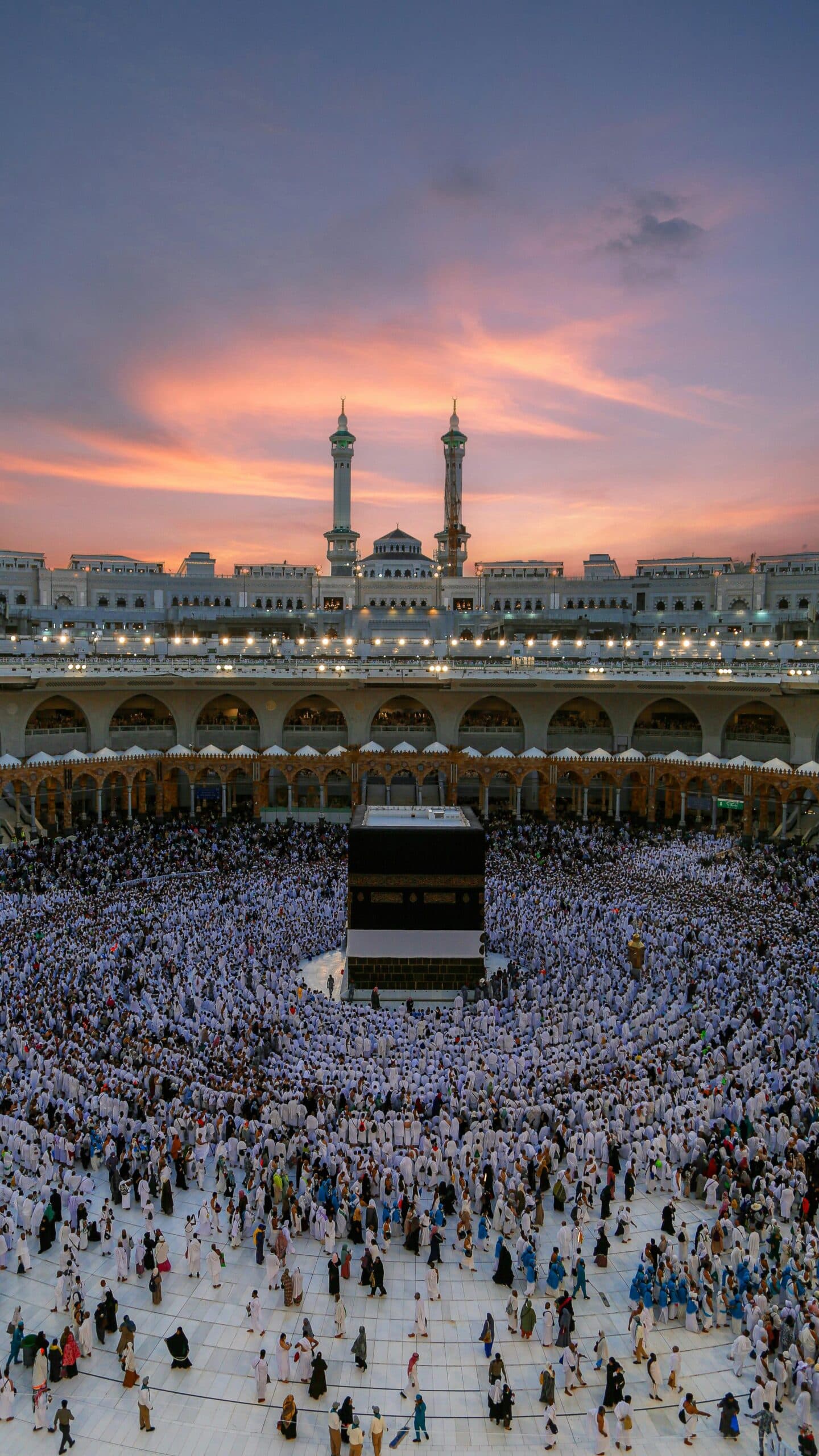 Pilgrims gathering at the Haram courtyard
